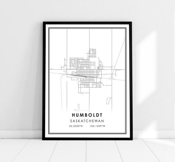 Humboldt Map Print Poster Canvas Saskatchewan City