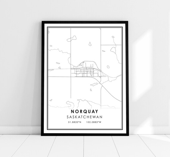 Norquay Saskatchewan Minimalist City Street Map Line Art Poster