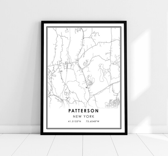 Patterson New York Minimalist City Street Map Modern Line Poster