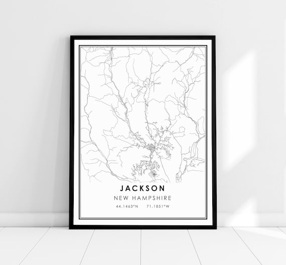 Jackson New Hampshire City Street Map Minimalist Travel Poster