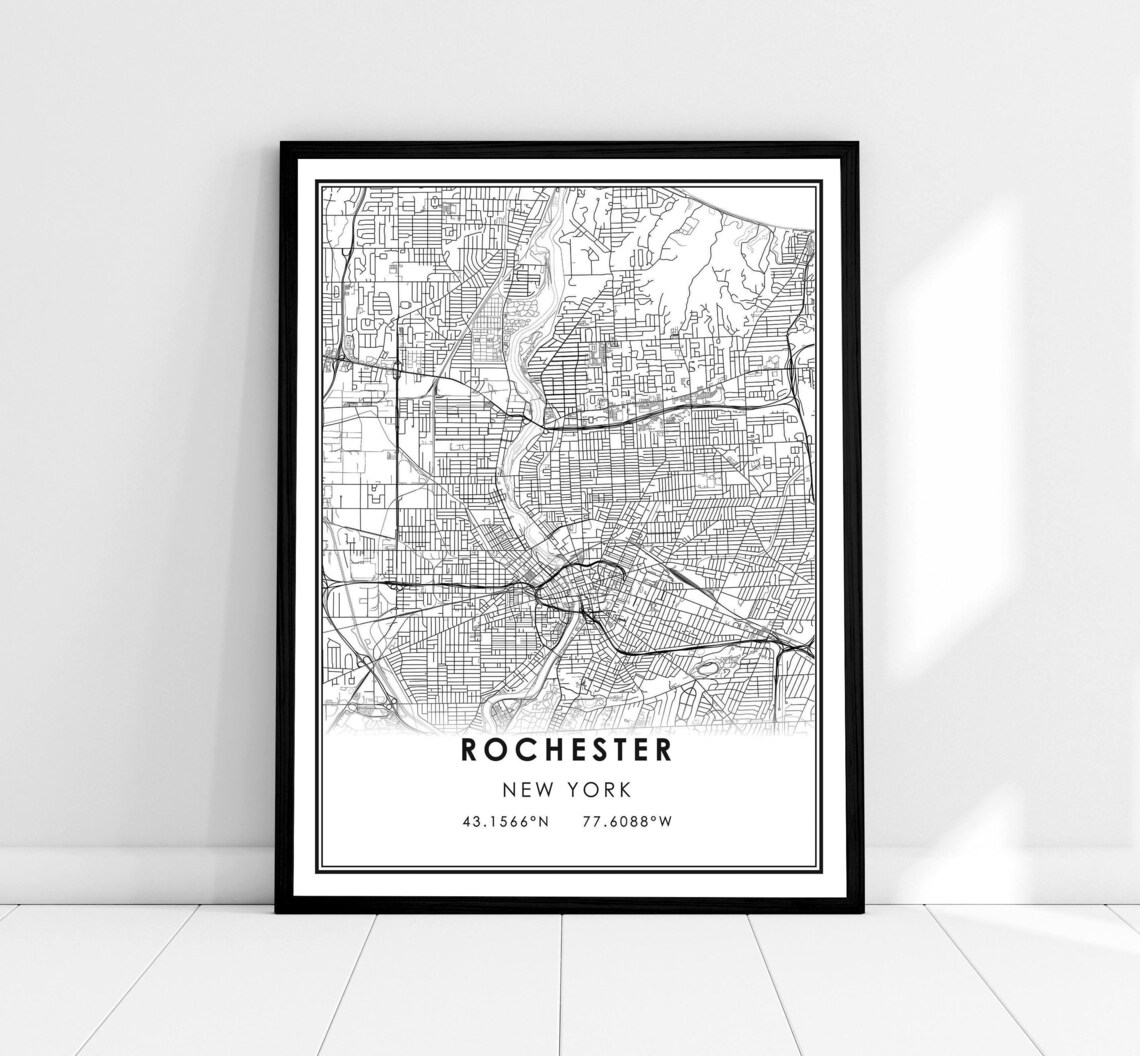 Rochester Map Print Poster, New York City