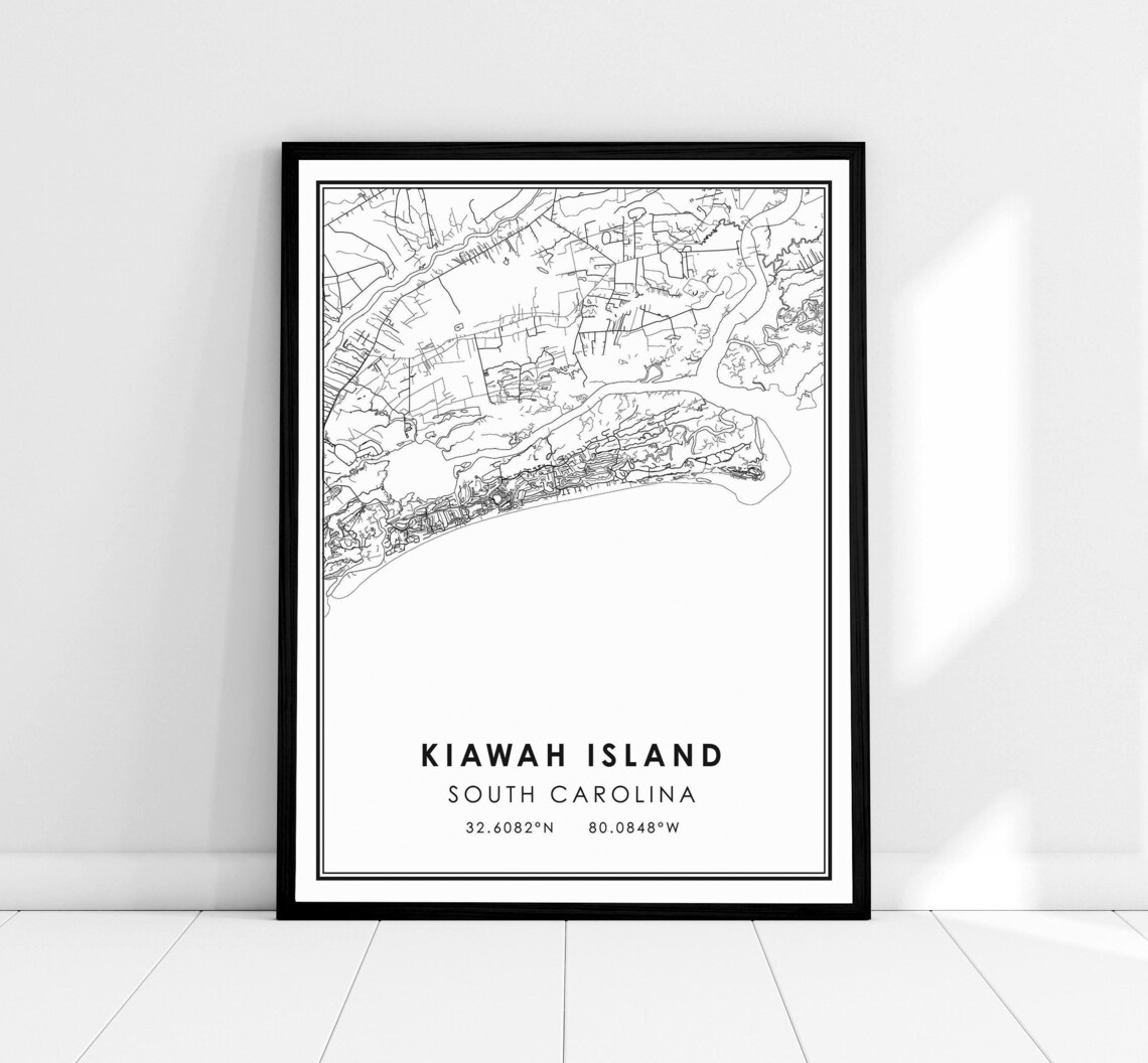 Kiawah Island South Carolina Map Print Poster