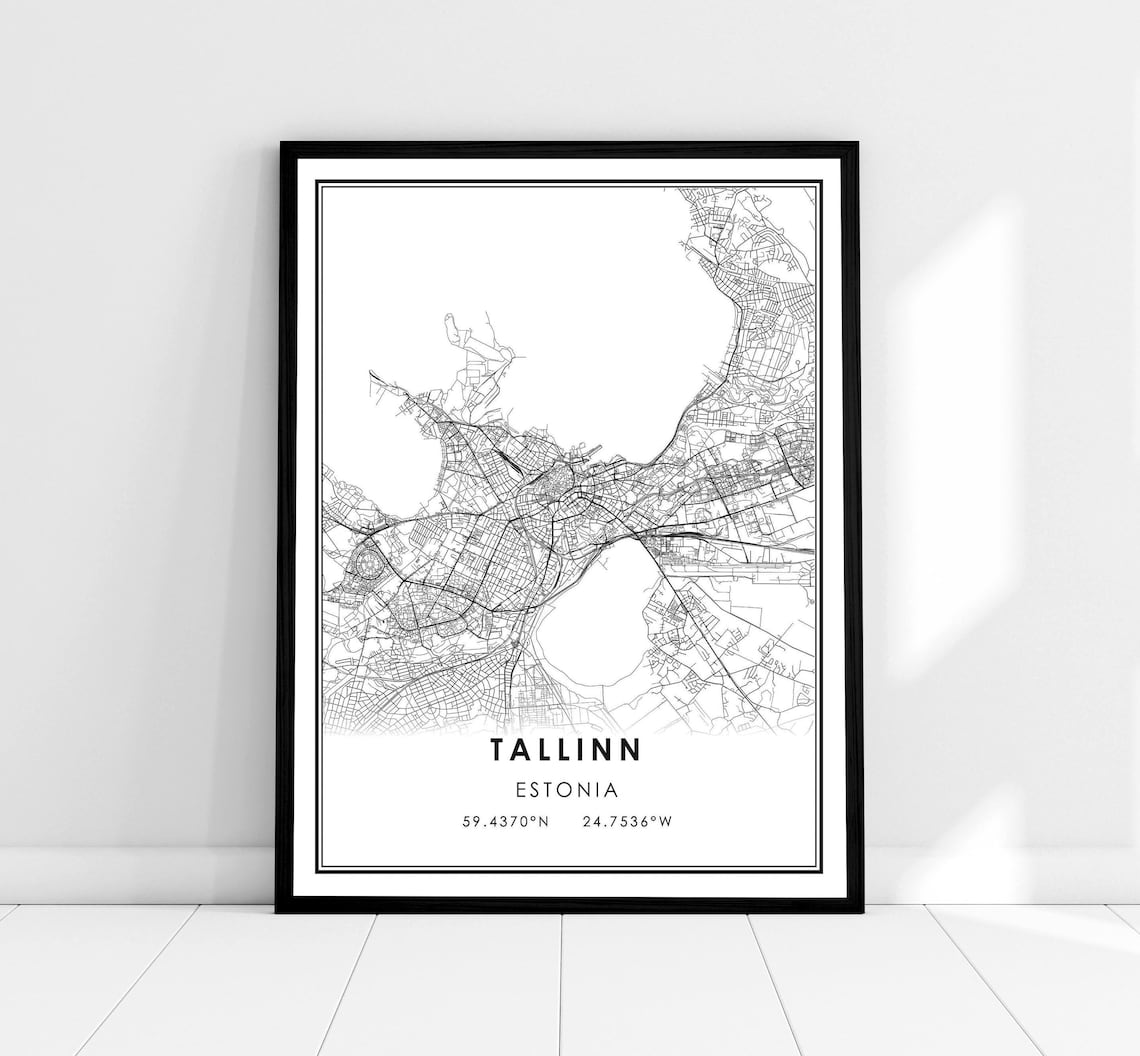 Tallinn Map Poster, Estonia City Travel Print