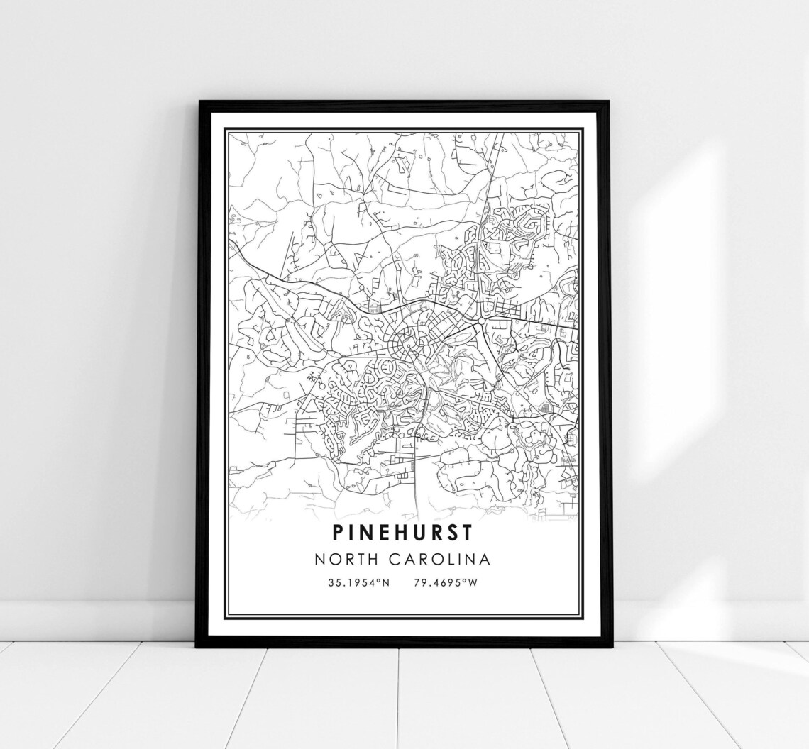 Pinehurst Map Print, North Carolina Travel Poster