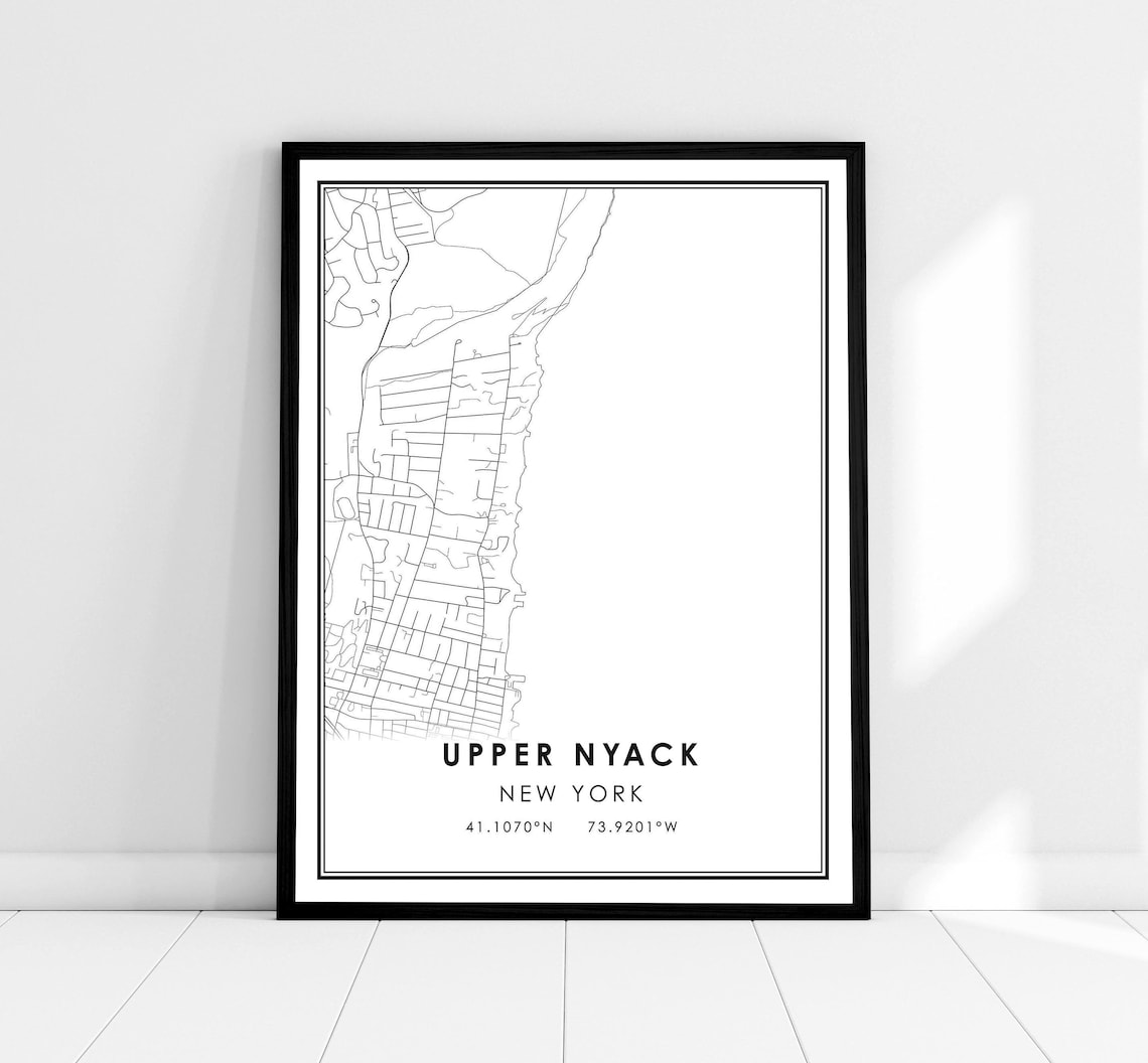 Upper Nyack Map Print, New York Travel Poster