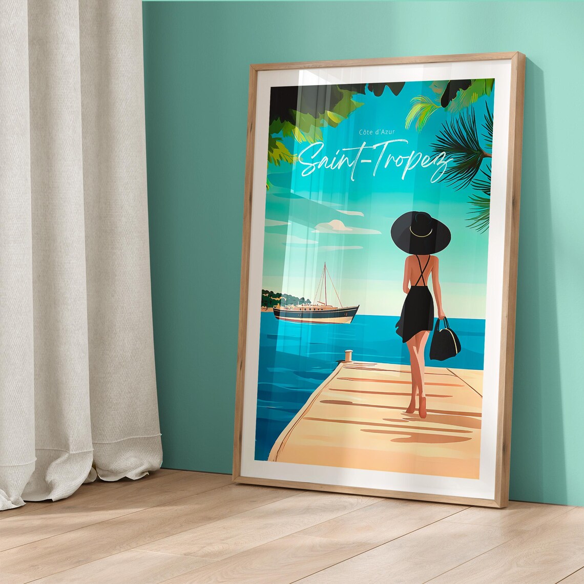 Saint Tropez Vintage Travel Poster, French Riviera - Image 5