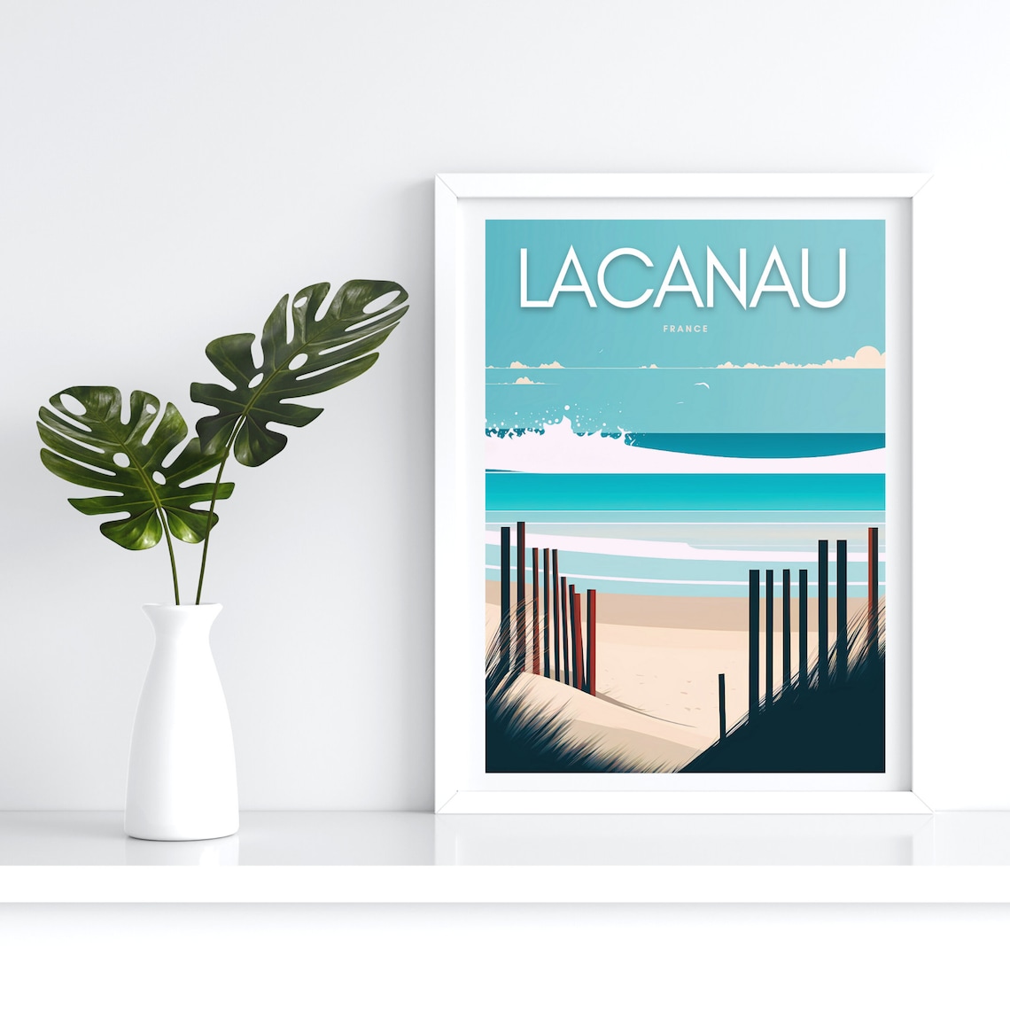 Lacanau Beach Travel Poster, France Wall Art - Image 4