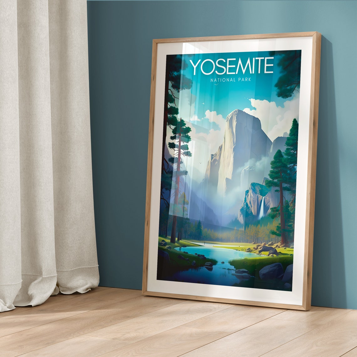 Yosemite National Park Granite Cliffs and Waterfall Travel Poster - Image 5