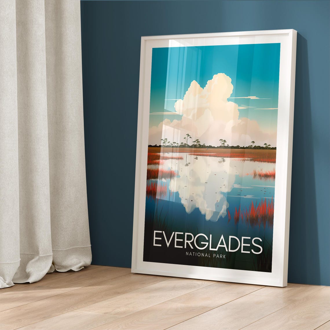 Everglades National Park Poster with Wetlands Reflection and Sawgrass - Image 5