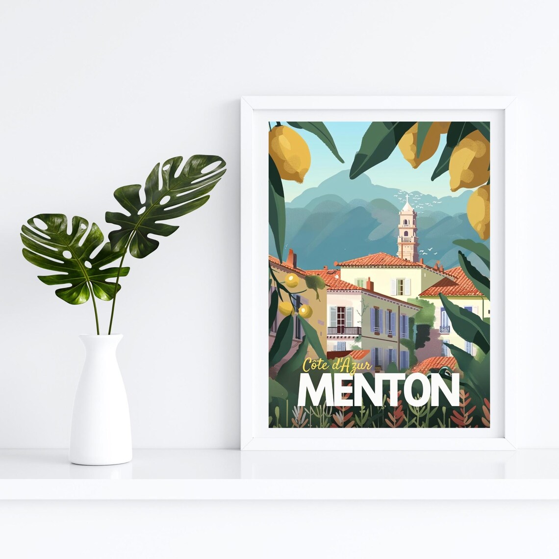Vintage Menton Poster, French Riviera Travel Print - Image 4