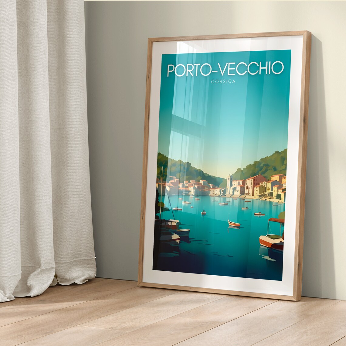 Porto Vecchio Print Corsica Wall Art Wall Hanging Coastal Decor Holiday Gift South Of France Travel Poster Porto Vecchio - Image 5