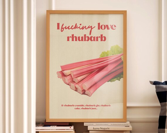 I F***ing Love Rhubarb Retro Food Art Print