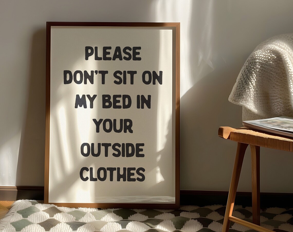 Please Don't Sit On My Bed, Funny Bedroom Typography - Image 4