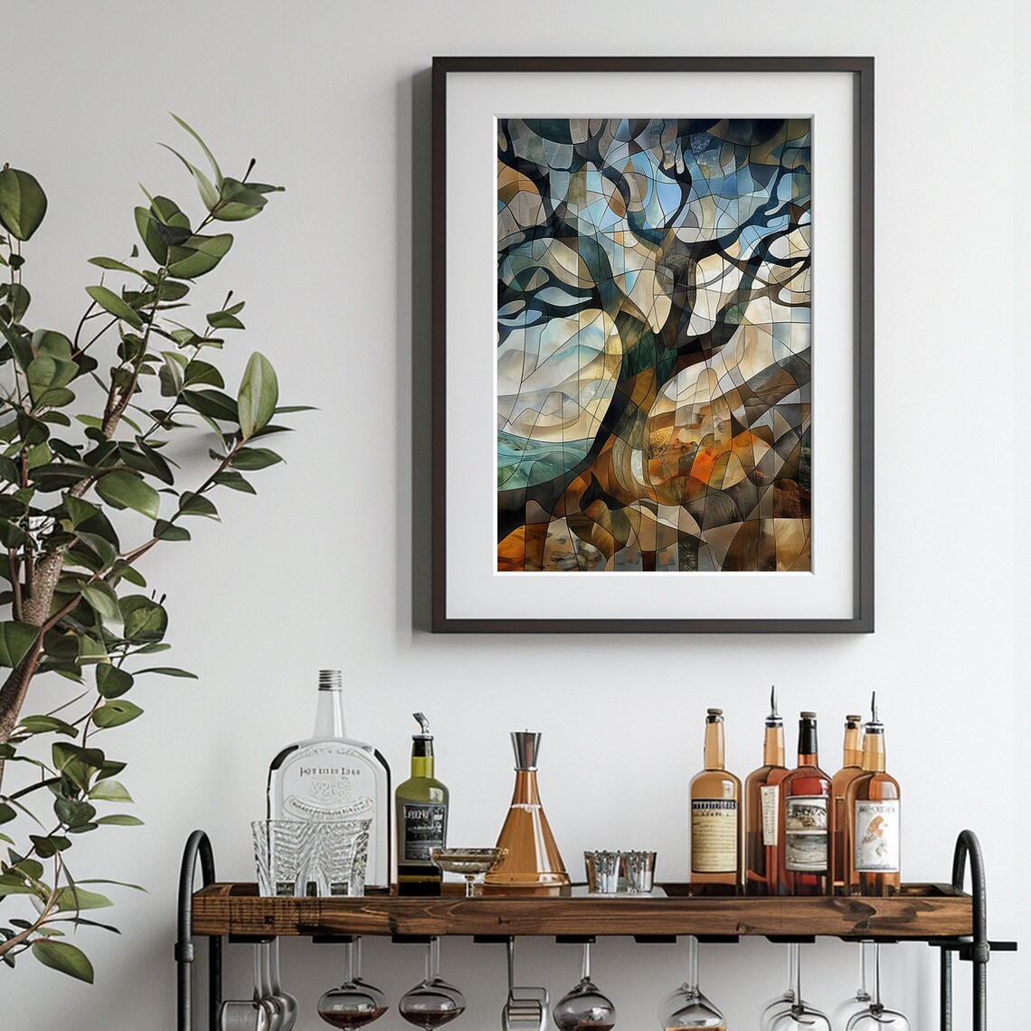 Abstract Cubist Tree Abstract Tree Art - Image 3