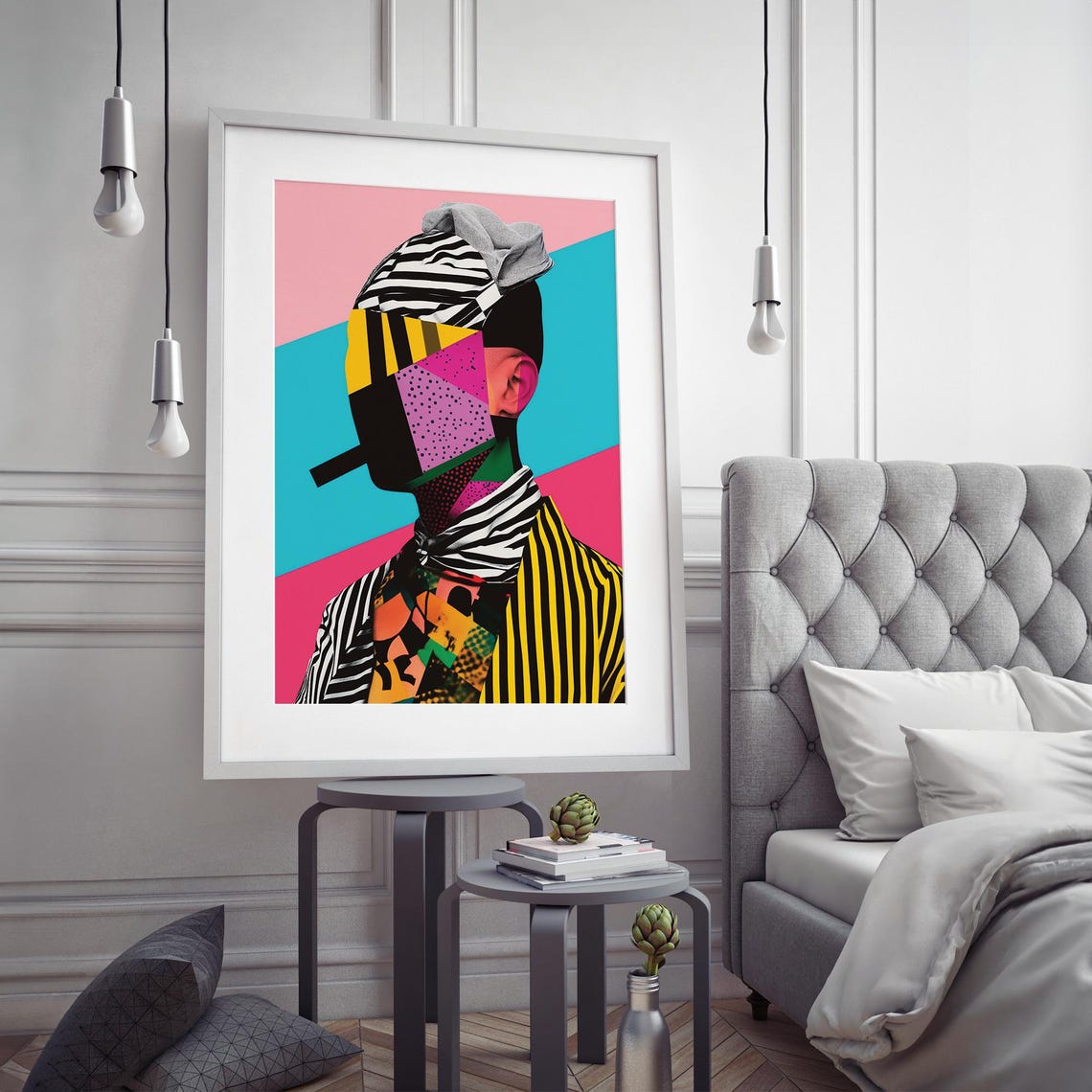 Bold Abstract Portrait Wall Art Modern Geometric Pop Art Print Vibrant For Trendy Home Or Office Decor - Image 5