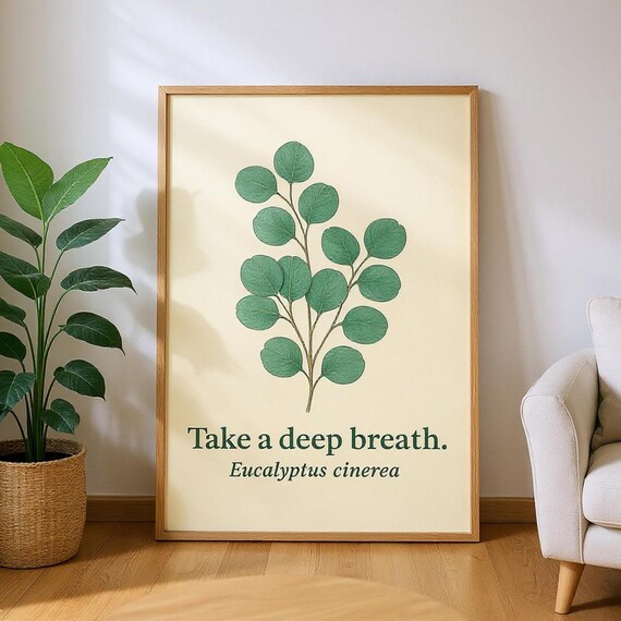 Eucalyptus Botanical Art Print Vintage Style Nature Poster