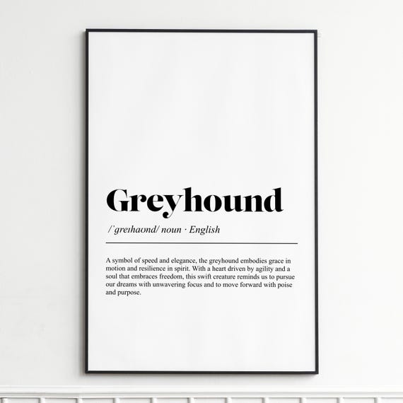 Greyhound Art Print Elegant Animal Illustration Wall Minimalist Home Decor Gift For Dog Lovers