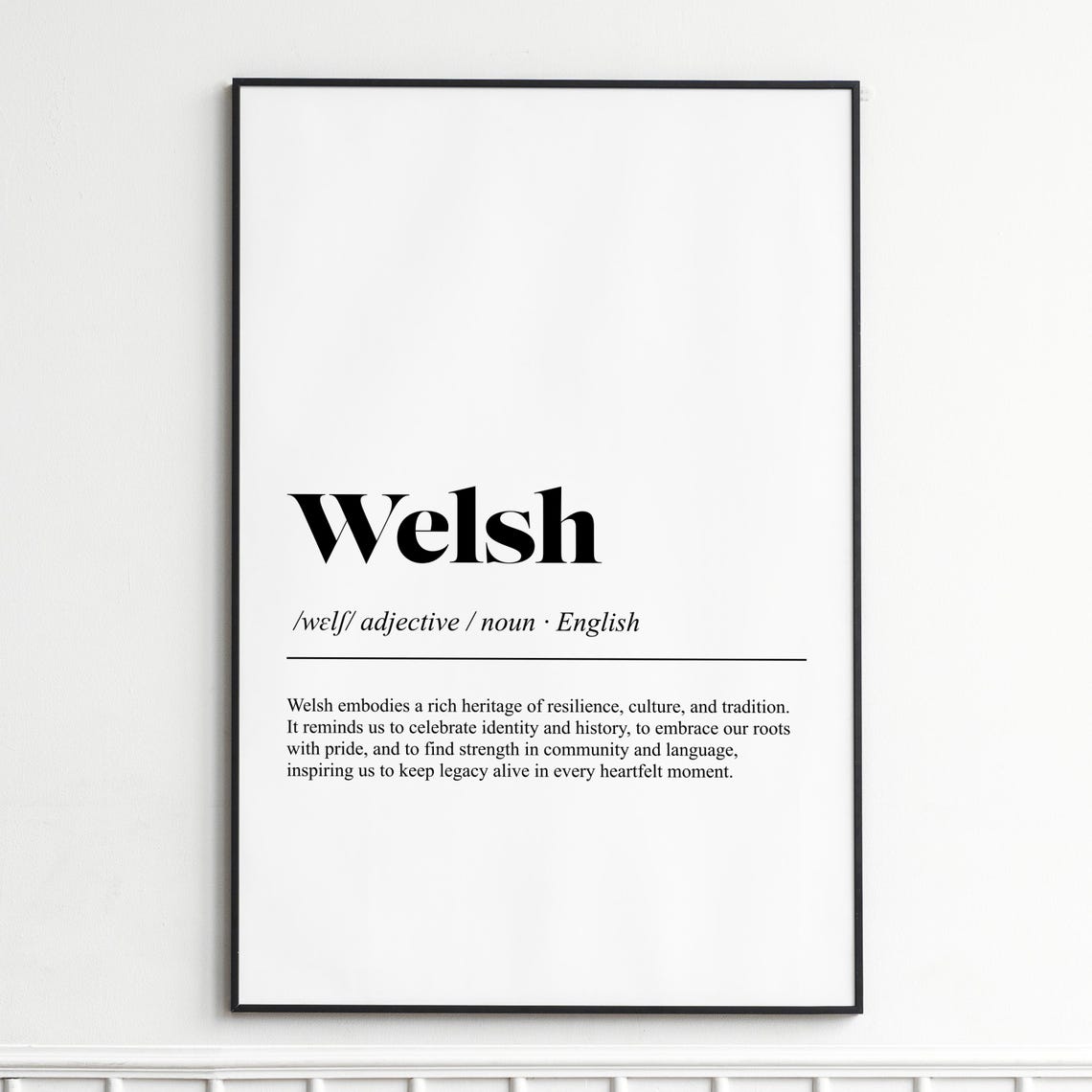 Welsh Heritage Pride Dictionary Word Definition Typography Poster