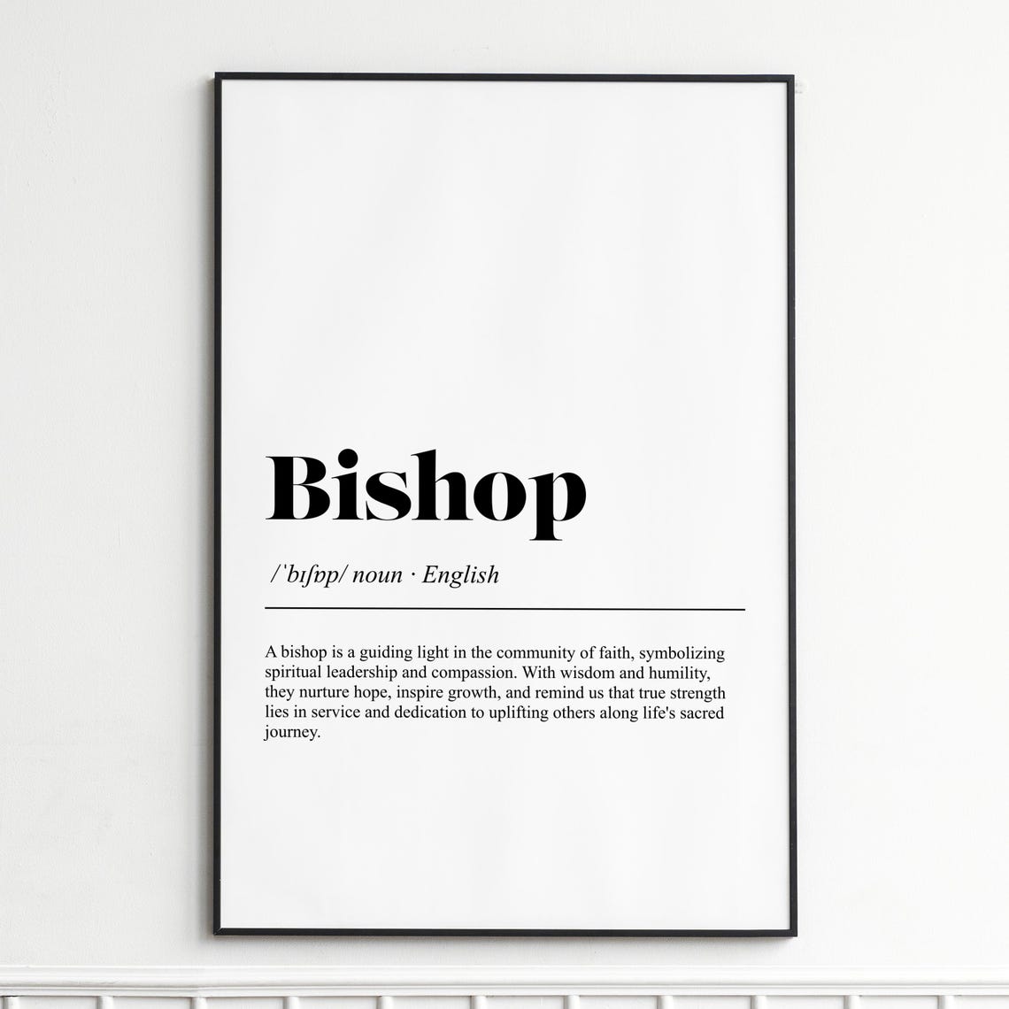 Bishop Definition Dictionary Style Faith Leadership Typography Poster