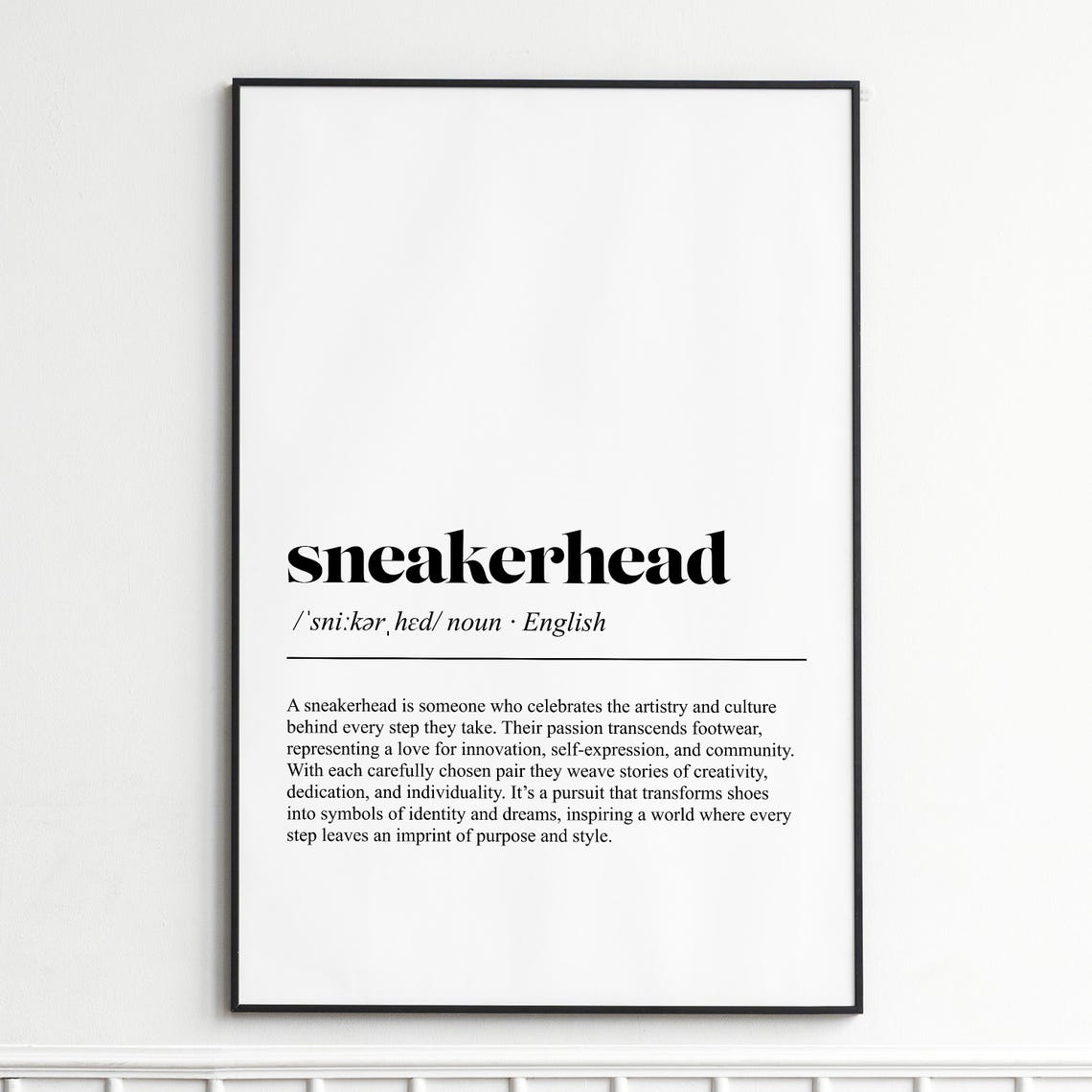 Sneakerhead Definition Dictionary Style Typography Wall Decor Poster