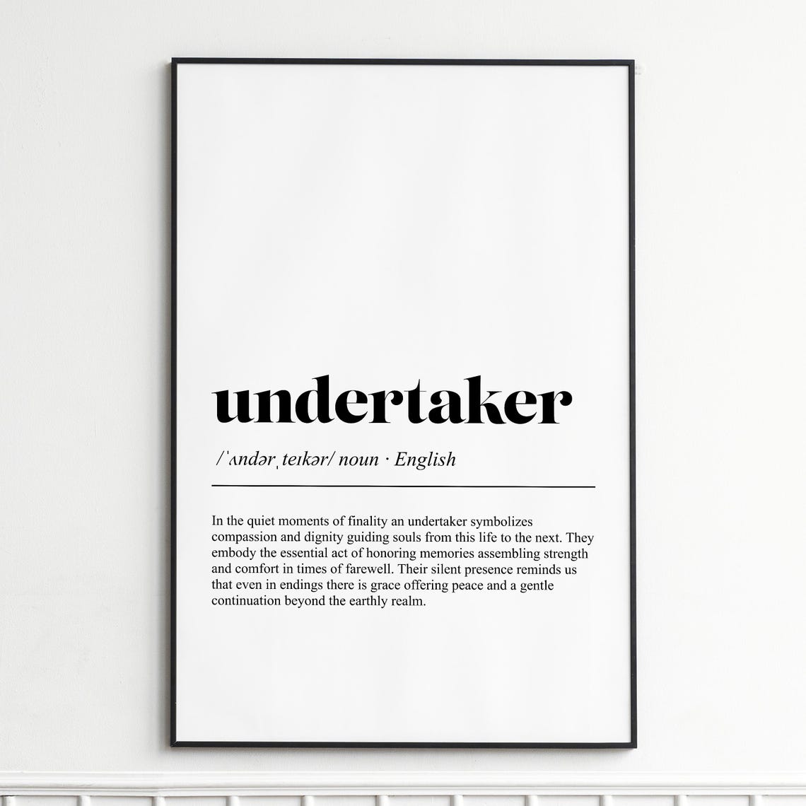 Undertaker Elegant Minimalist Dictionary Definition Typography Poster