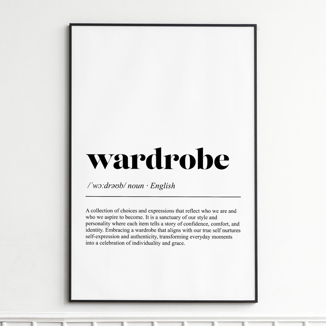 Wardrobe Definition Dictionary Style Typography Wall Decor Poster