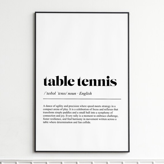 Table Tennis Definition Dictionary Typography Sports Gift Poster