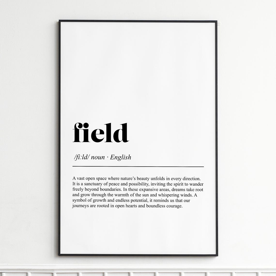Field Definition Nature Inspired Minimalist Typography Poster