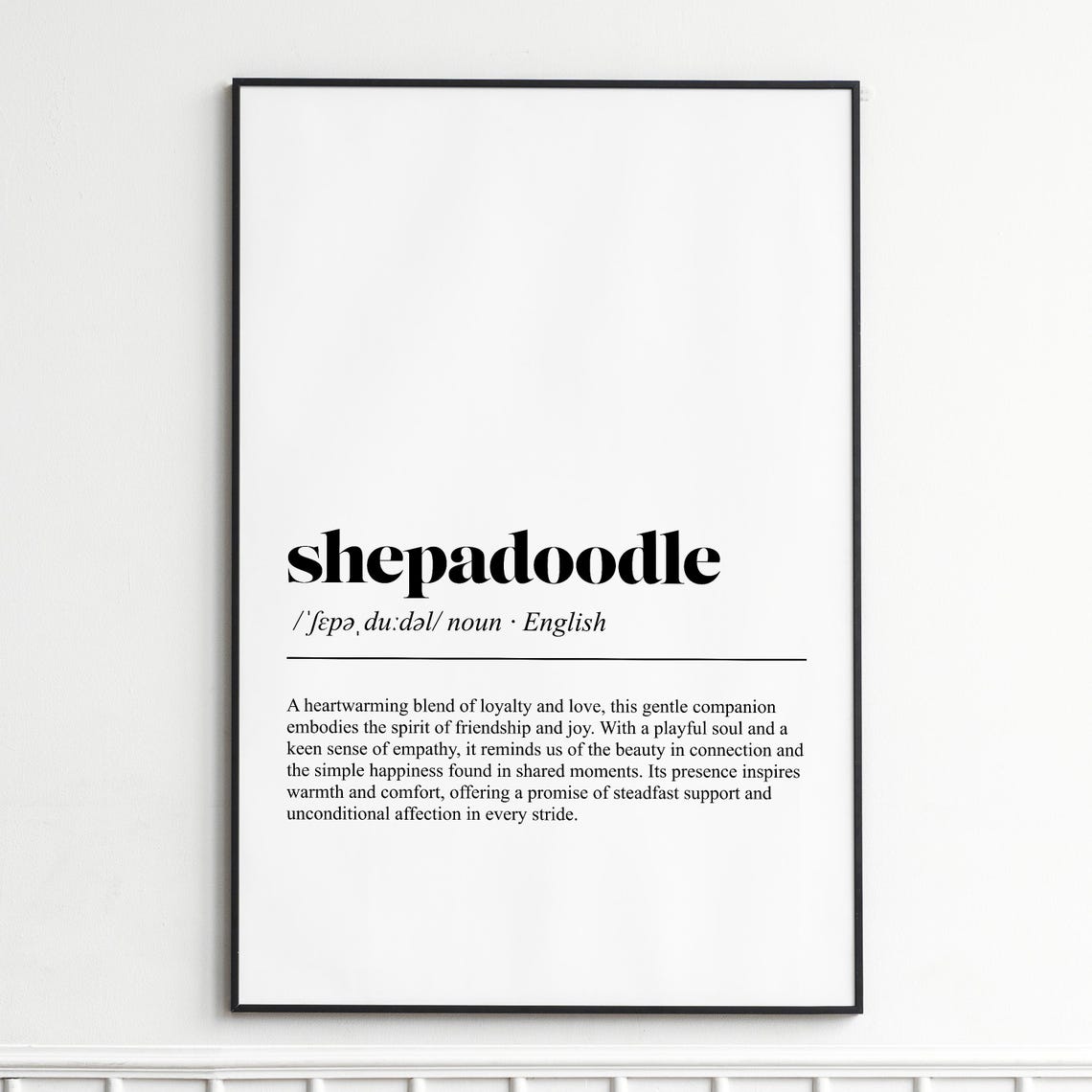 Shepadoodle Definition Dictionary Style Typography Wall Decor Poster