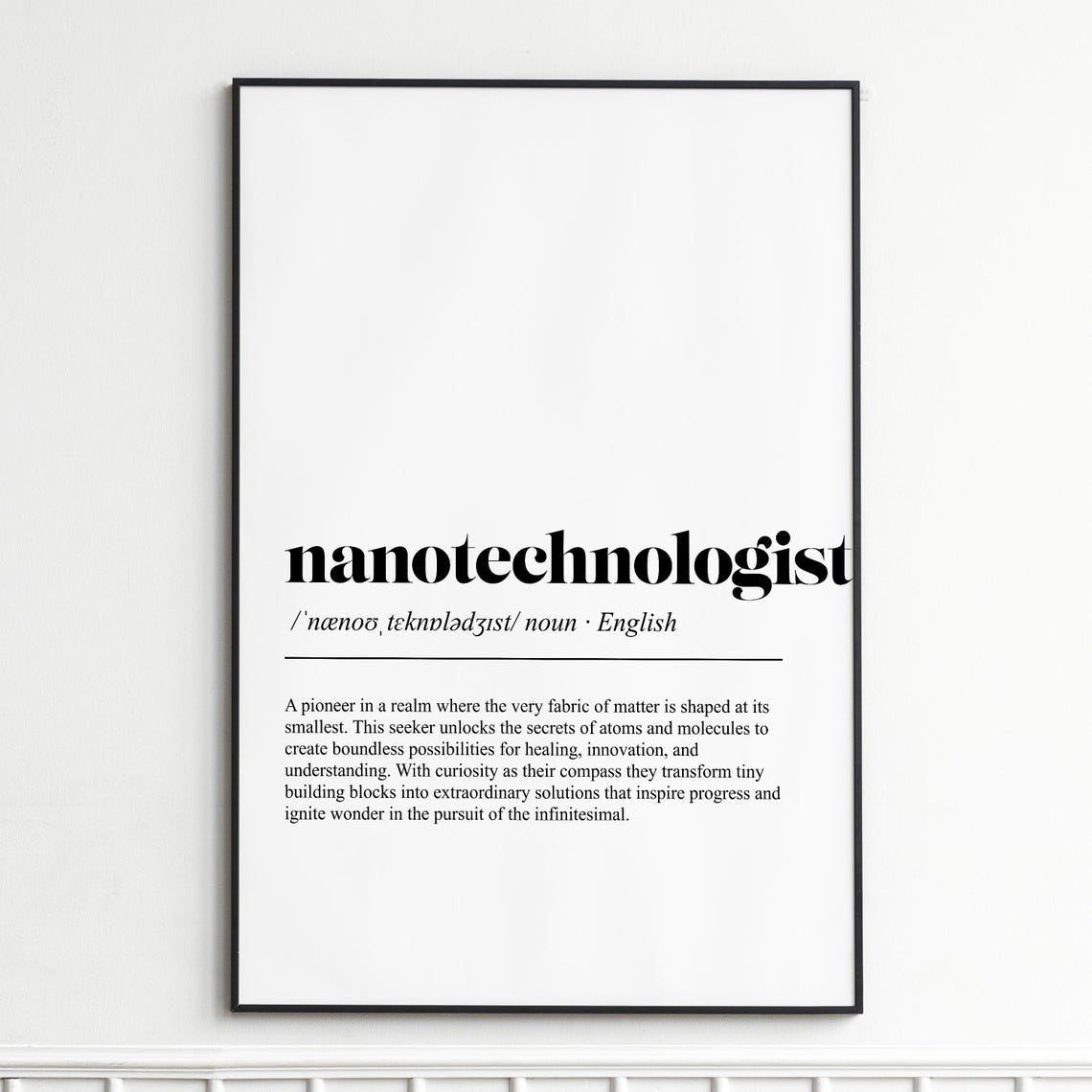 Nanotechnologist Definition Scientific Typography Dictionary Poster