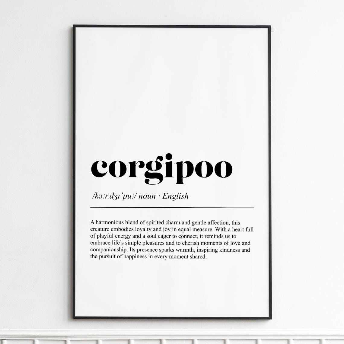 Corgipoo Inspirational Dictionary Definition Typography Poster