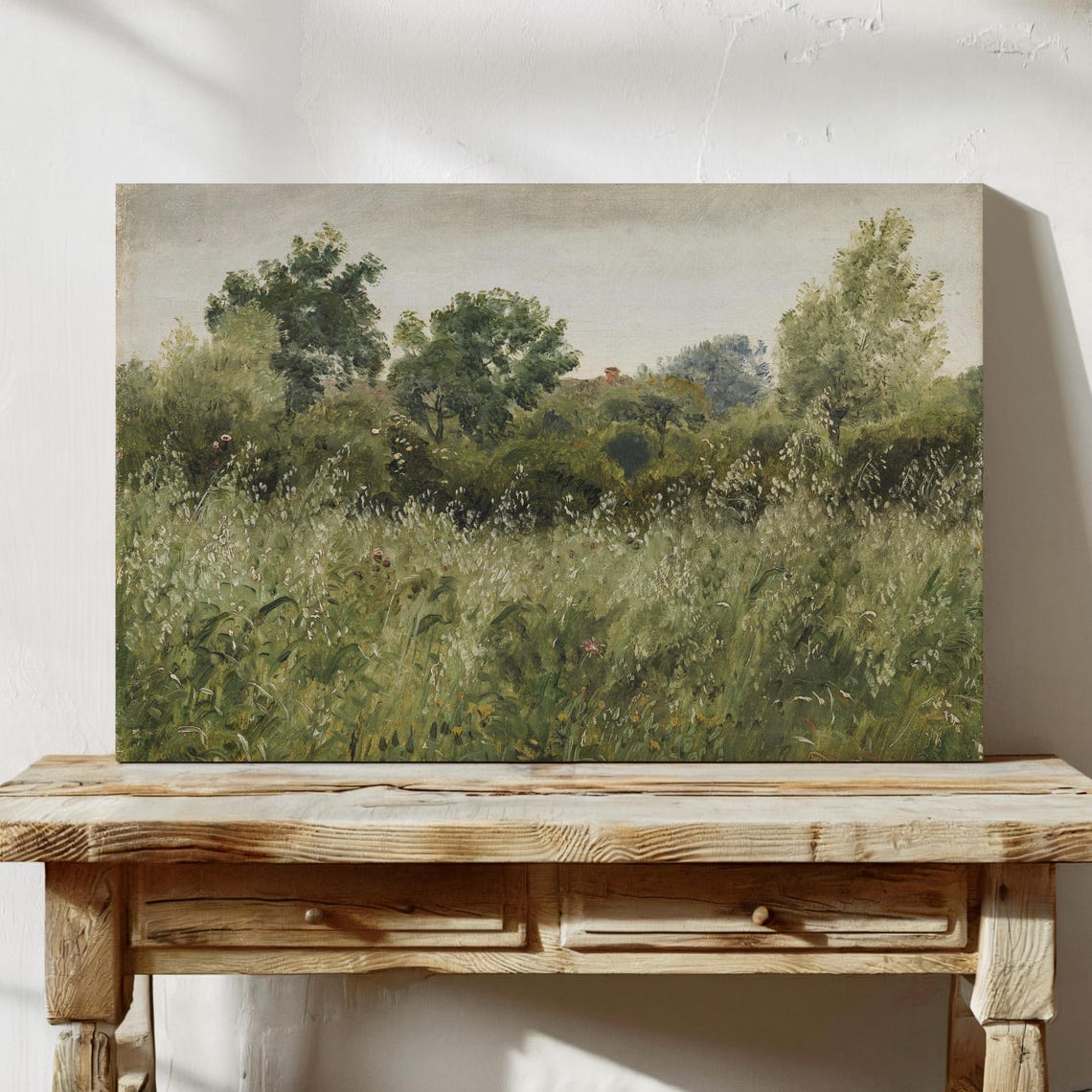 Wildflower Meadow Landscape Vintage Impressionist Oil Painting Poster