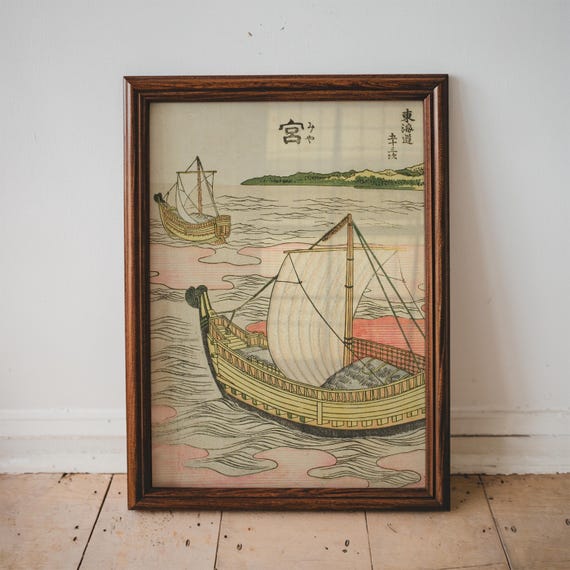 Fiftythree Stations Of The Tkaid By River Katsushika Hokusai Japanese Coastal Print Art Living Room Large Wall