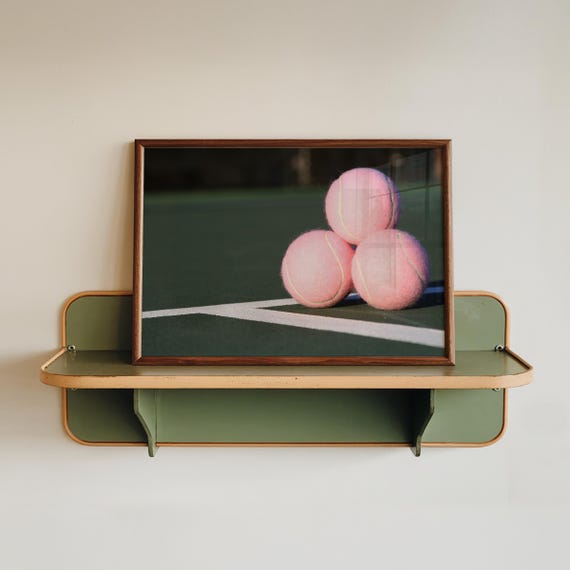 Pink Tennis Wall Art Print Decor Balls Preppy Home Sports Lover Gift Unframed