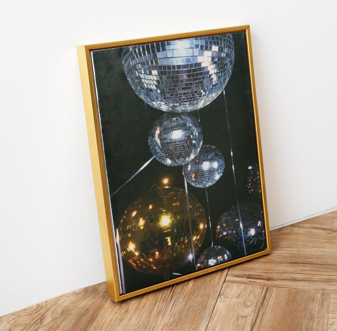 Silver Gold Disco Mirror Balls Dark Party Nightlife Photo Poster - Image 5
