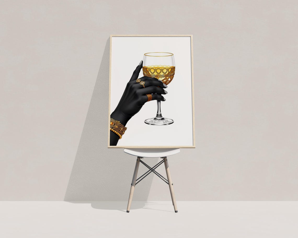 Black Woman Art Trendy Art Prints Black Female Art Minimalist Wall Art Femme Fatale Girly Wall Art Black Girl Print - Image 3