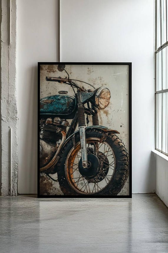 Vintage Motorcycle Matte Poster Wall Art Print For Biker Lovers Home Decor Bedroom Garage Gift For Him Cafe Racer Poster