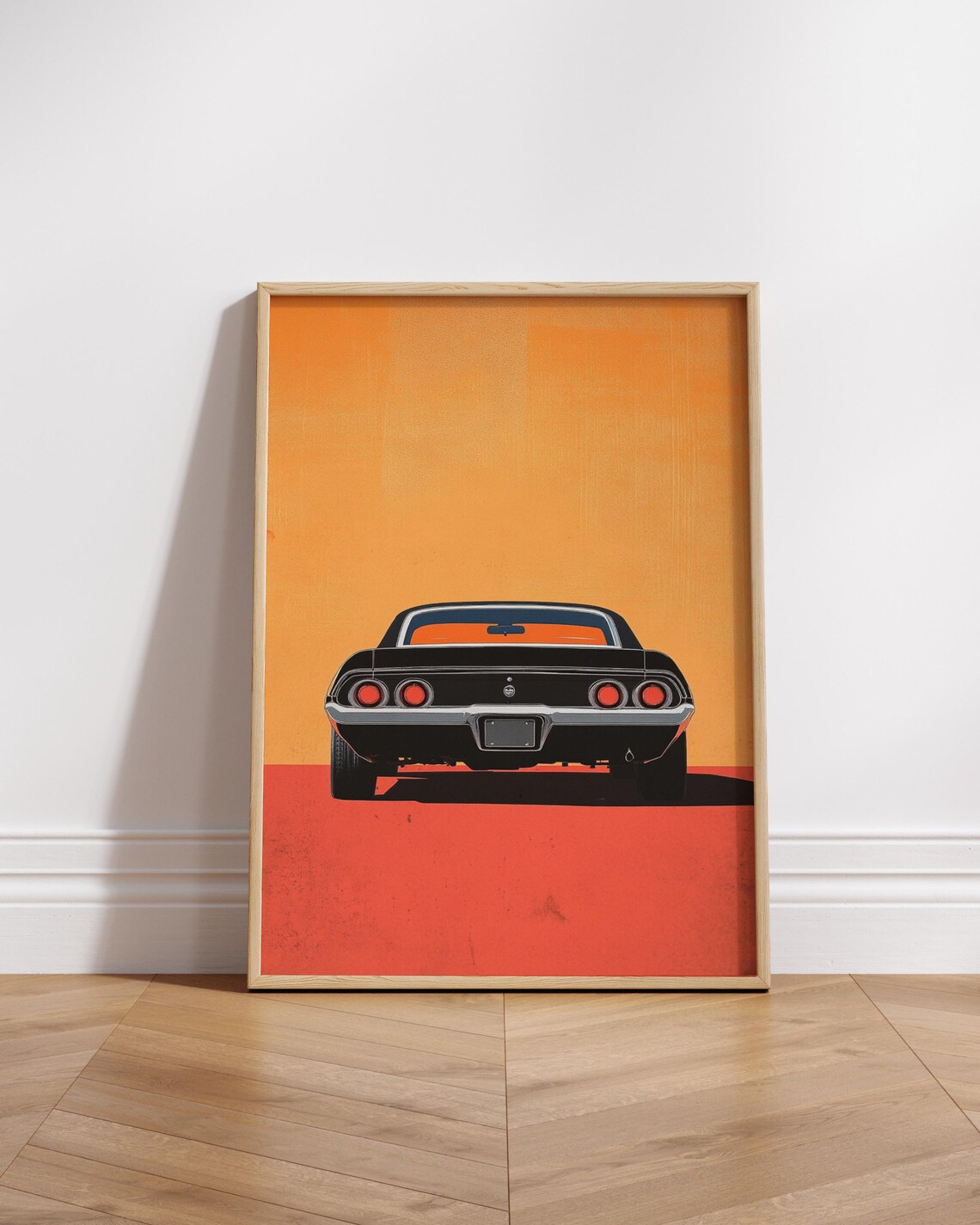 70s Retro Muscle Car Matte Vertical Poster Vintage Auto Wall Art Print Classic Lover Gift Home Decor Garage