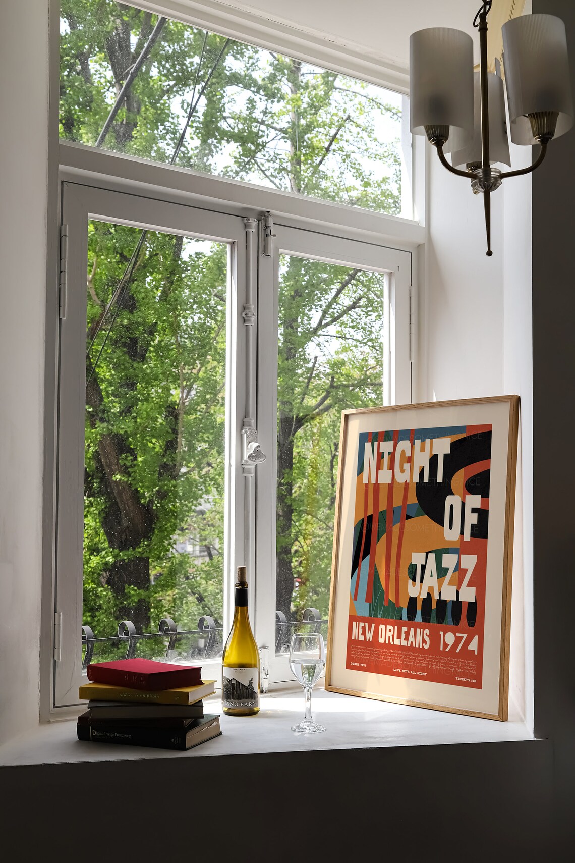 New Orleans Jazz Poster, Mid-Century Modern Art Print - Image 3