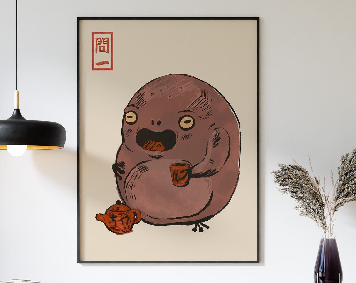 Frog Japanese Vintage Poster Print
