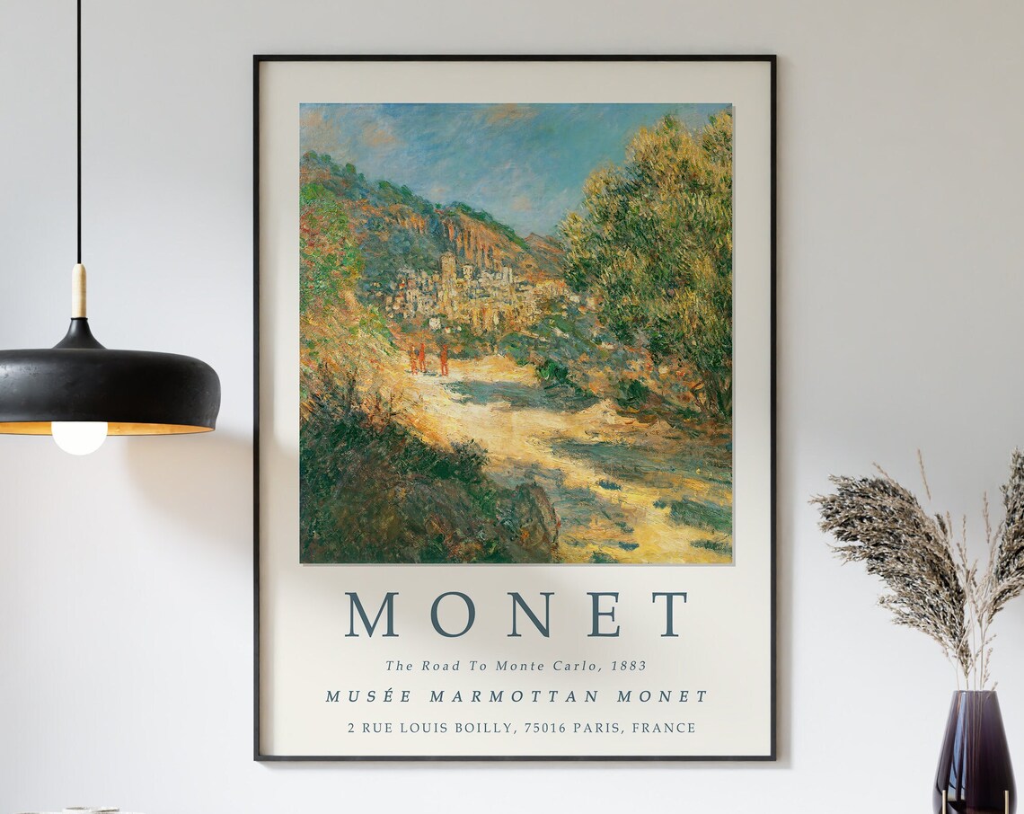 Claude Monet Road to Monte Carlo 1883 Museum Exhibition Art Poster - Image 3