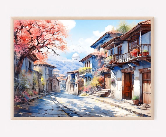 Sofia Watercolor Travel Poster, Bulgaria City