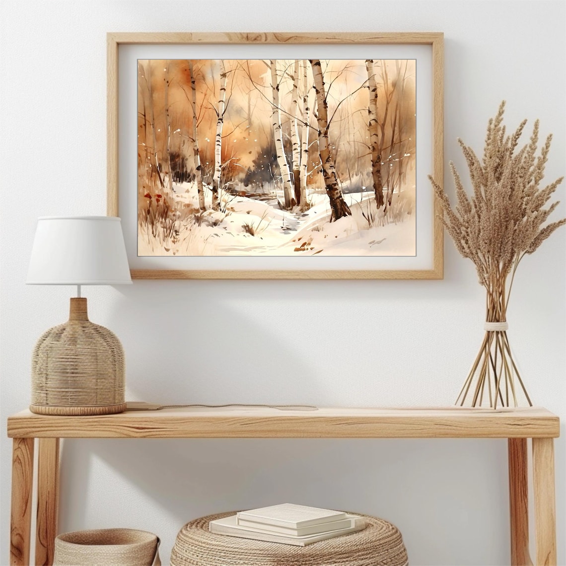 Winter Forest Watercolor Art Print, Snowy Forest - Image 3