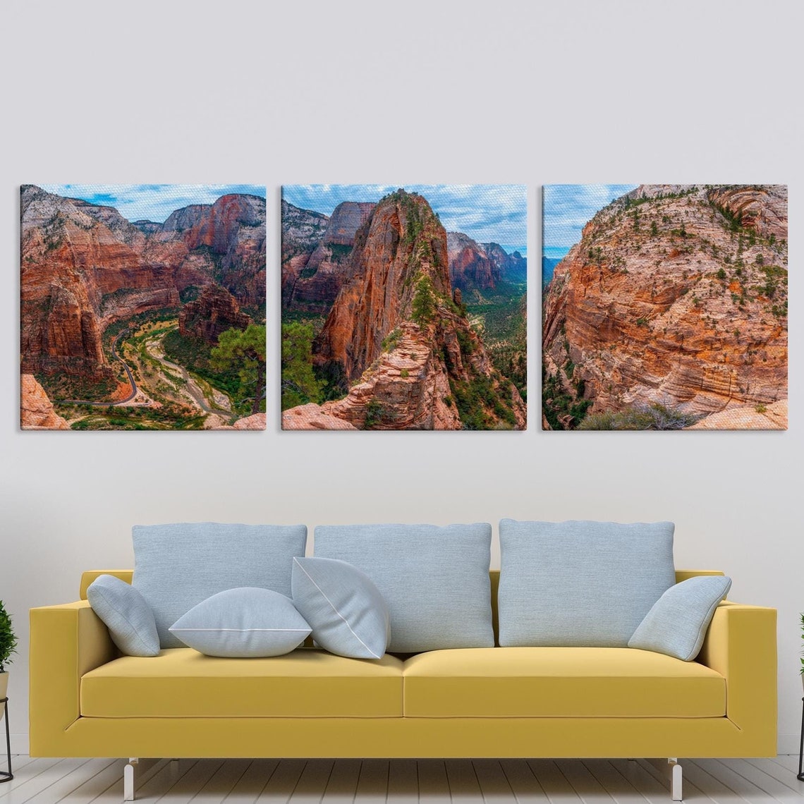 Zion Canyon Angels Landing Utah National Park Triptych Poster