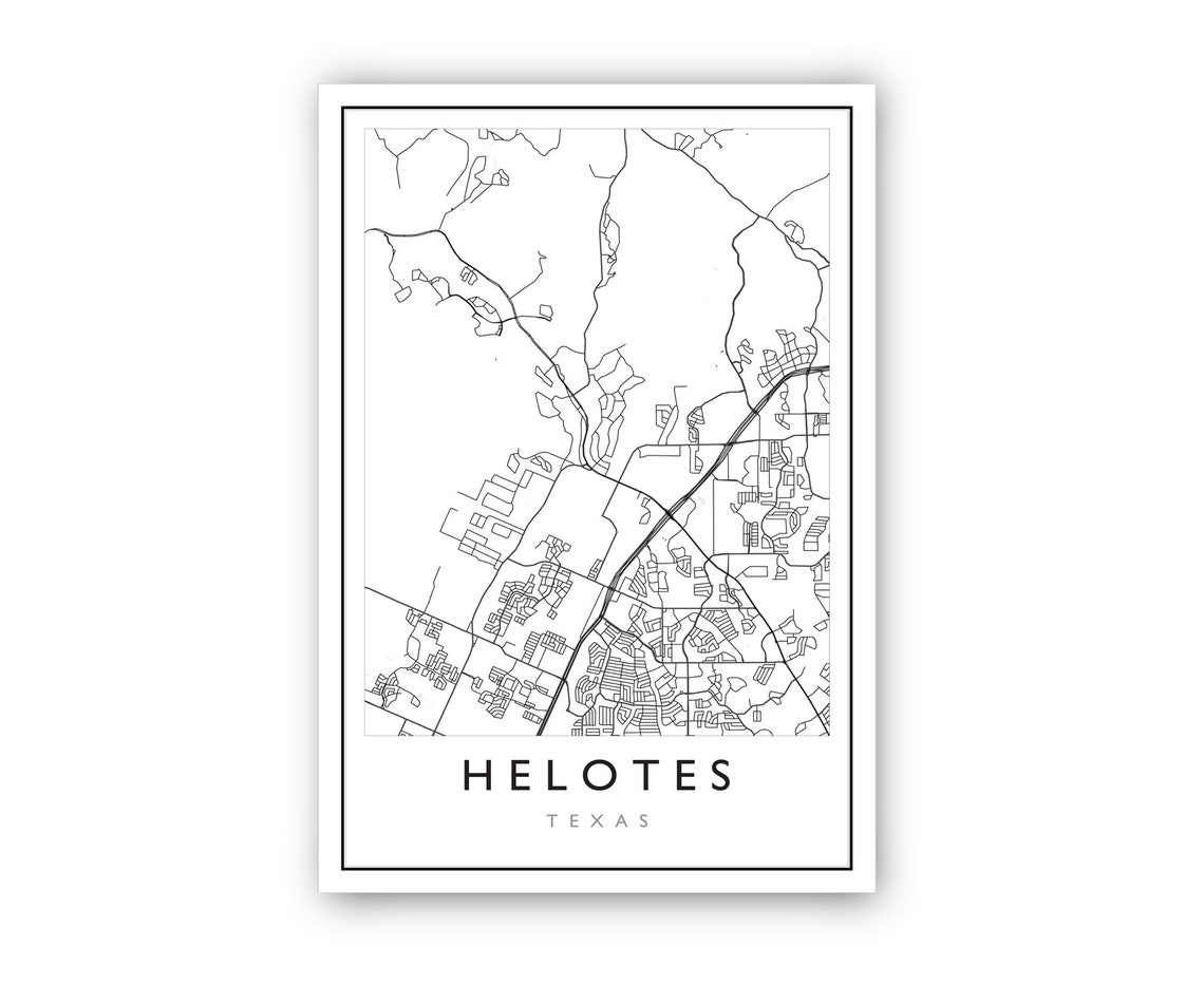 Helotes Texas City Street Map Minimalist Modern Travel Poster - Image 2