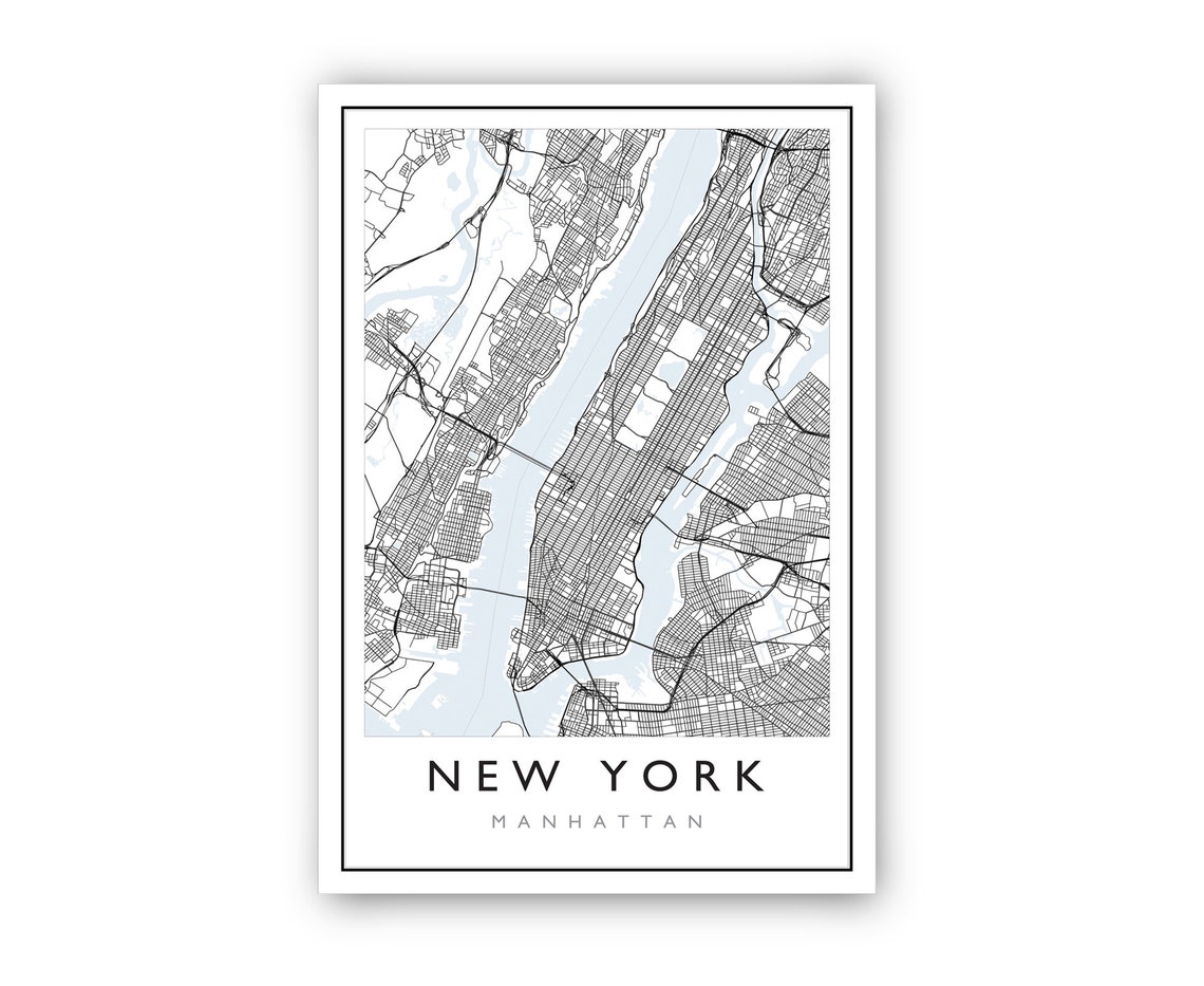 Manhattan New York City Street Map Poster Modern Minimalist Wall Art - Image 3