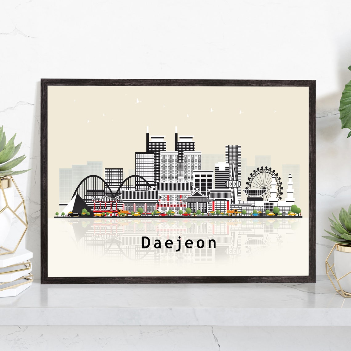 Daejeon South Korea Modern Skyline Cityscape Landmark Poster