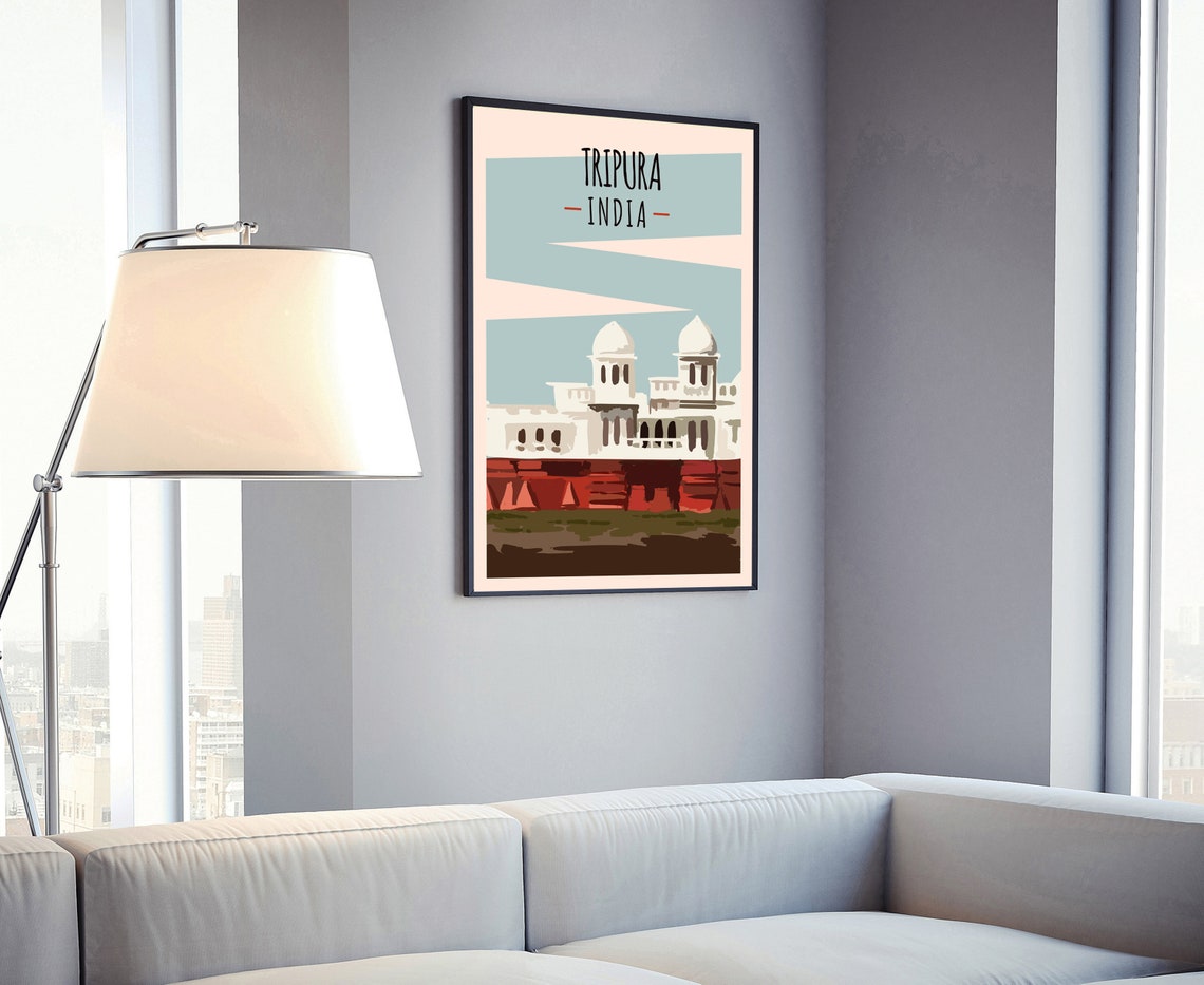 India Tripura Travel Poster Tripura Cityscape Poster Print India Tripura Landmark Poster Wall Art Home Wall Art Office Wall Decorations - Image 4