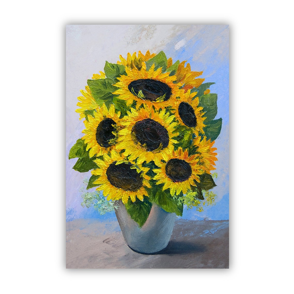 Flowers Oil Painting Flowers Still Life Poster Prints Flower Painting Prints Floral Texture Oil Painting Home Office Wall Art Decoration - Image 2