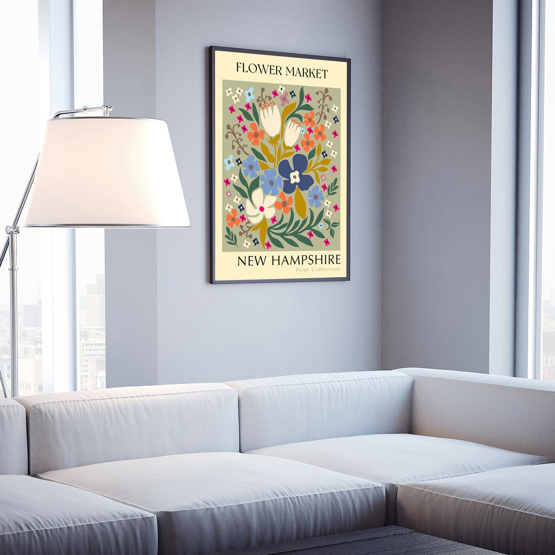 New Hampshire State Flower Print Usa States Poster New Hampshire Flower Market Poster Botanical Posters Nature Poster Floral Wall Art - Image 3